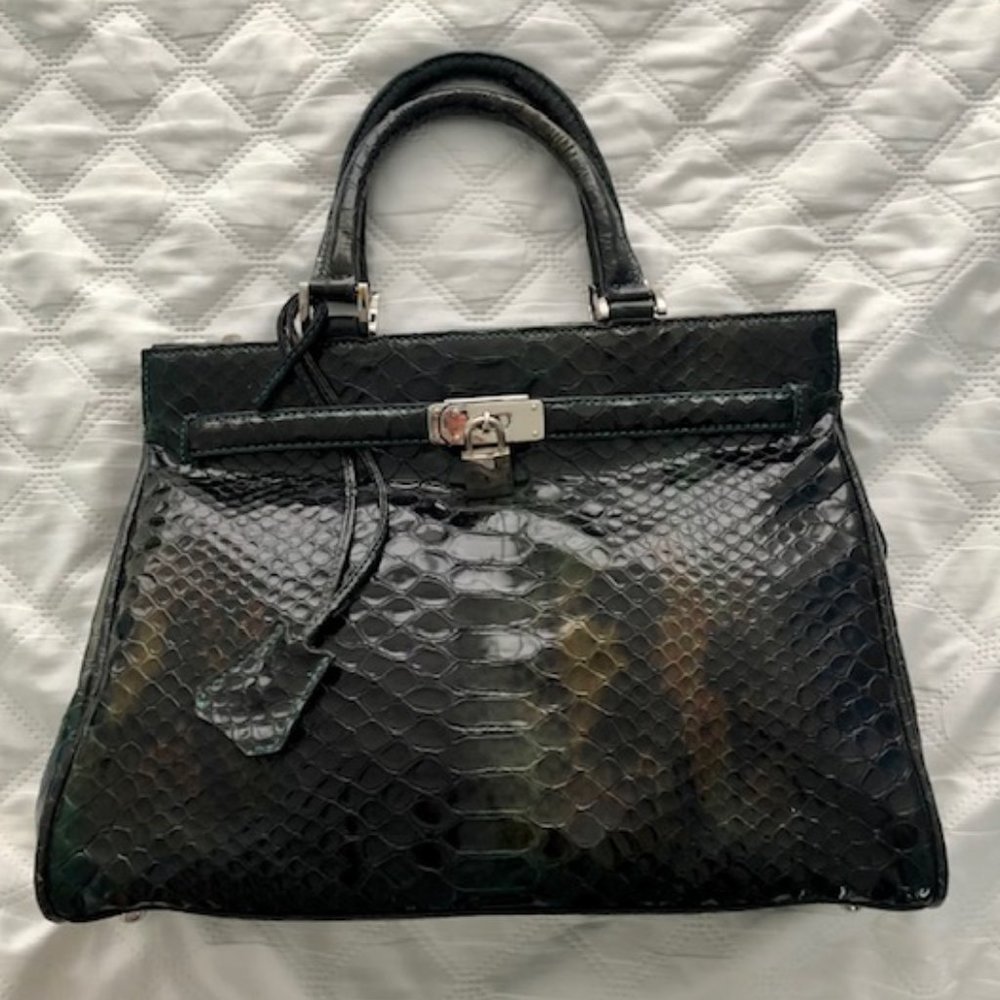 Danier Leather Snake Skin "Kelly-esque" Bag